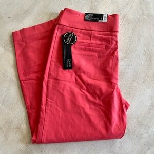 NWT Apt 9 Pink Mid-Rise Capri Pants, Size 12